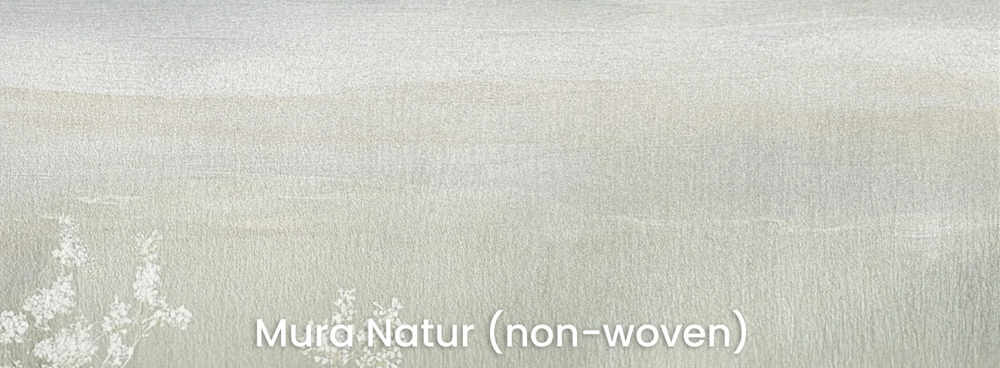 Zbliżenie na fototapetę MISTY BLOOM FIELDS - tapeta z mglistą łąką i dzikimi kwiatami na naturalnym podłożu ekologicznym.