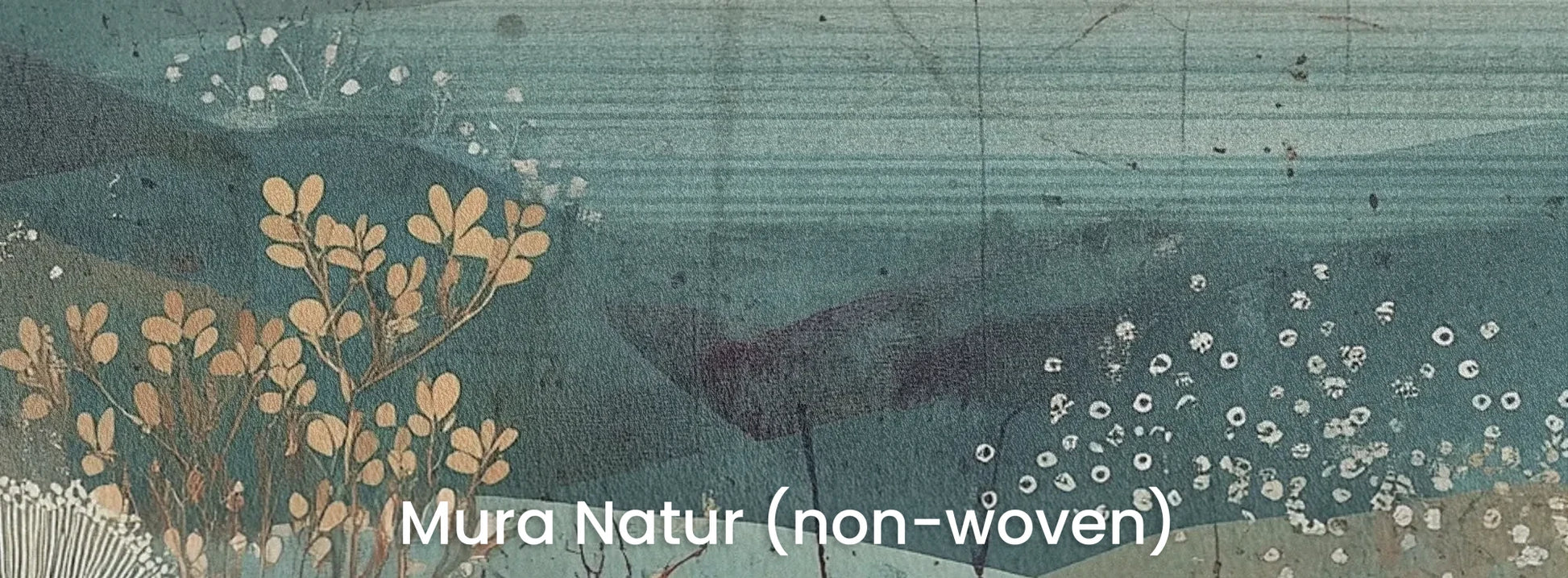 Zbliżenie na fototapetę ETHEREAL VALLEYS - tapeta z marzycielskim krajobrazem na naturalnym podłożu ekologicznym.