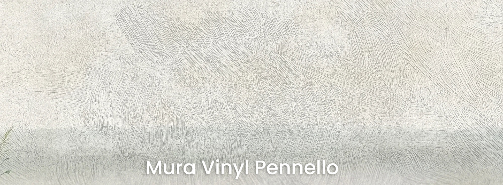 Zbliżenie na fototapetę DAWN'S EMBRACE - tapeta z mglistą łąką i kwiatami na podłożu o fakturze pociągnięć pędzla.