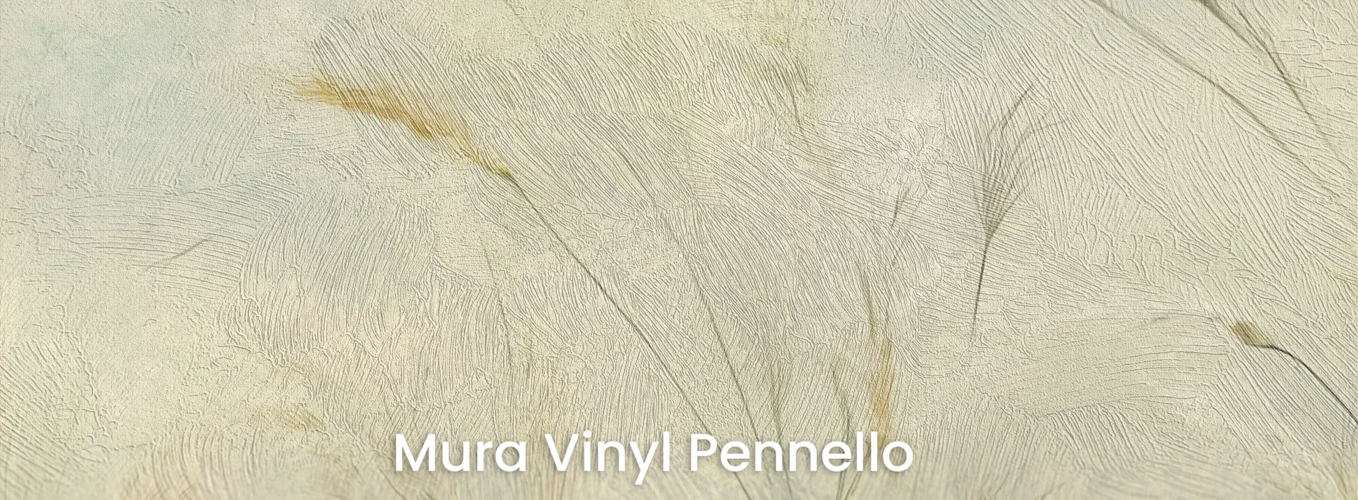 Zbliżenie na fototapetę EMERALD WALTZ - tapeta z mglistymi trawami w odcieniach zieleni na podłożu o fakturze pociągnięć pędzla.