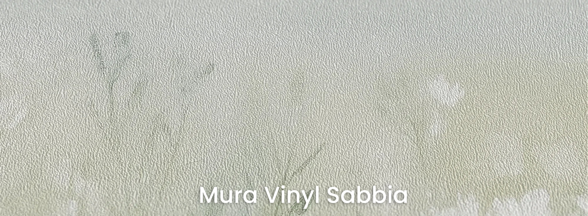 Zbliżenie na fototapetę WINTER'S BLOOM - tapeta z mglistą łąką w pastelach na podłożu o strukturze ziarna piasku.