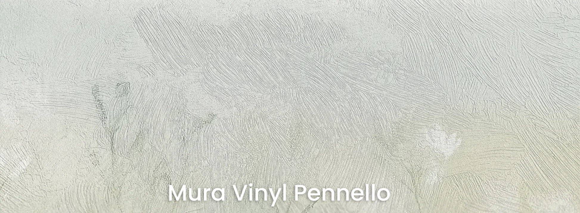 Zbliżenie na fototapetę WINTER'S BLOOM - tapeta z mglistą łąką w pastelach na podłożu o fakturze pociągnięć pędzla.