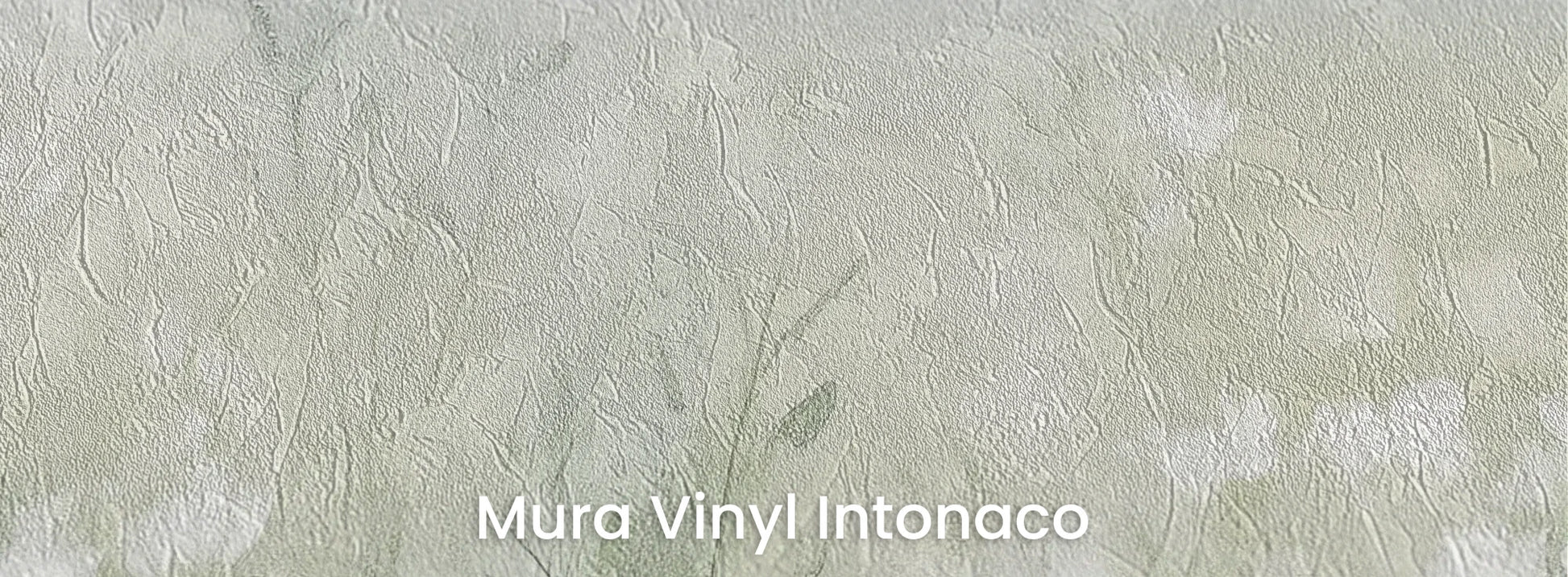 Zbliżenie na fototapetę WINTER'S BLOOM - tapeta z mglistą łąką w pastelach na podłożu o strukturze tartego tynku.