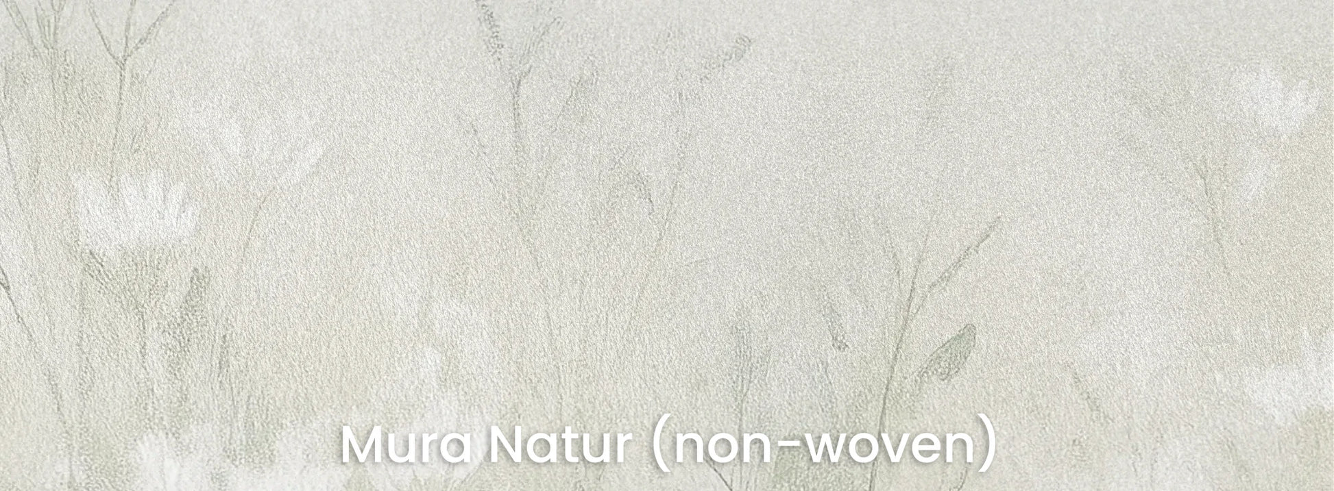 Zbliżenie na fototapetę CLOUDED BLOSSOMS - tapeta z mglistą łąką na naturalnym podłożu ekologicznym.