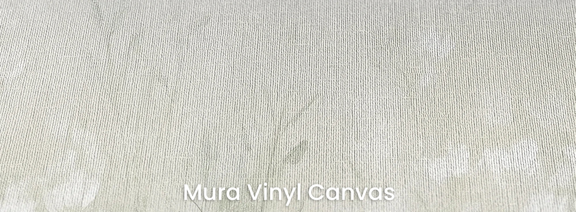 Zbliżenie na fototapetę CLOUDED BLOSSOMS - tapeta z mglistą łąką na podłożu o fakturze płótna.