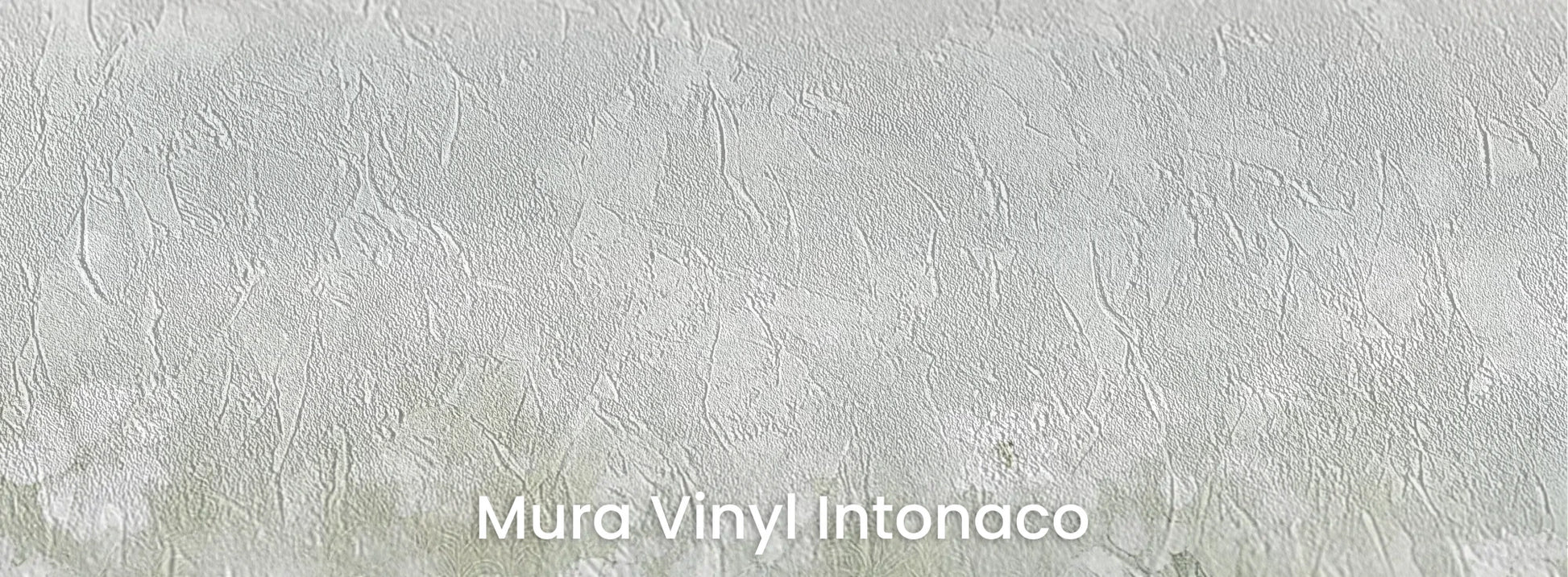 Zbliżenie na fototapetę IVORY WILDFIELDS - tapeta z mglista łąką w delikatnych barwach na podłożu o strukturze tartego tynku.