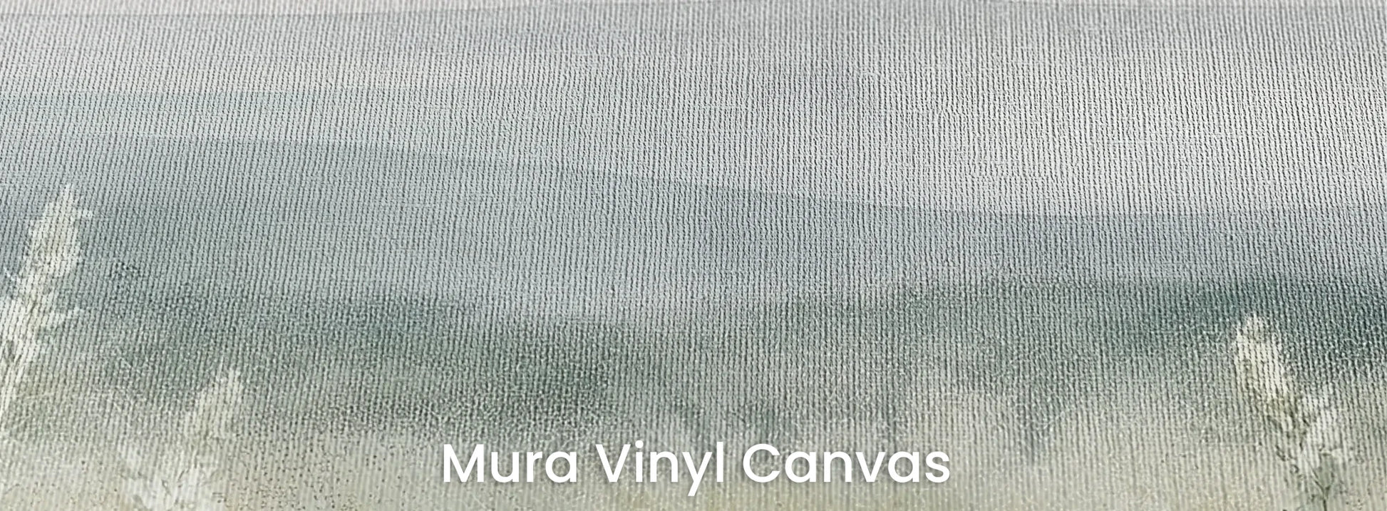 Zbliżenie na fototapetę SILENT WILDFLOWERS - tapeta z polaną w delikatnej mgle na podłożu o fakturze płótna.