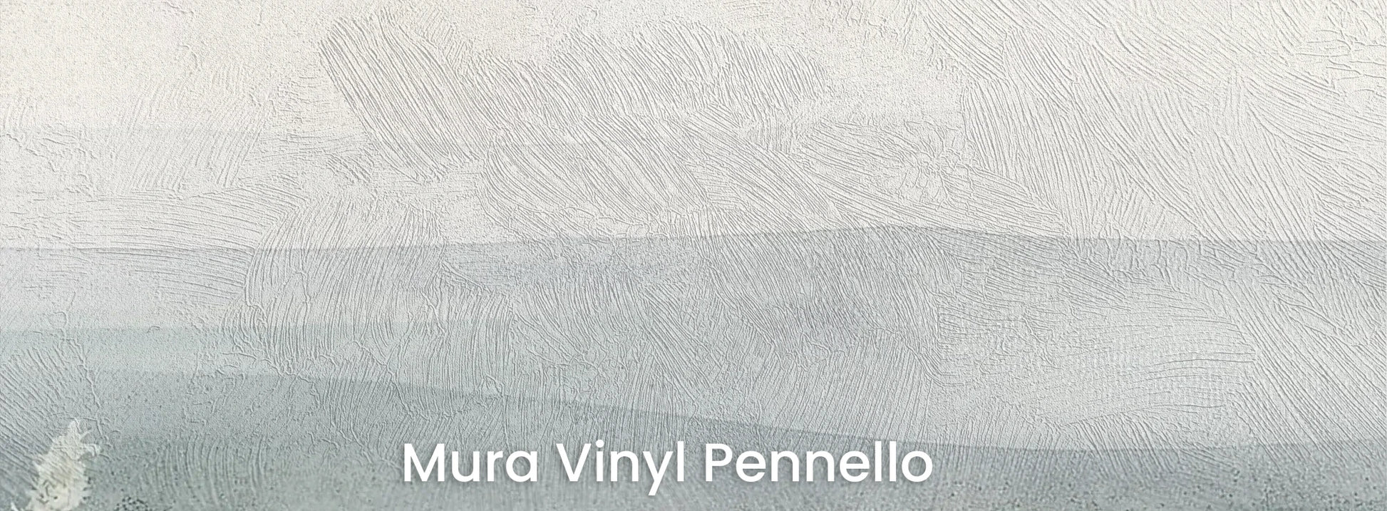 Zbliżenie na fototapetę SILENT WILDFLOWERS - tapeta z polaną w delikatnej mgle na podłożu o fakturze pociągnięć pędzla.