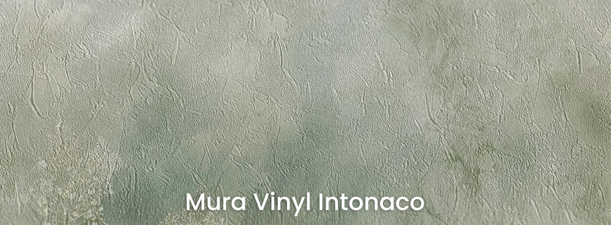 Zbliżenie na fototapetę FROST BLOSSOM VISTA - tapeta z mglistą łąką kwiatów na podłożu o strukturze tartego tynku.