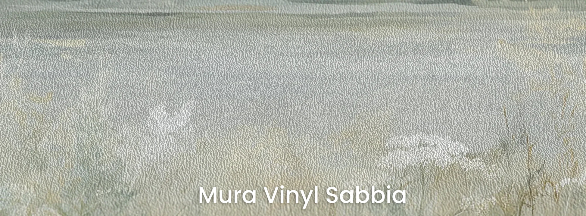 Zbliżenie na fototapetę PALE WILDSCAPE - tapeta z łąką w delikatnej mgle na podłożu o strukturze ziarna piasku.