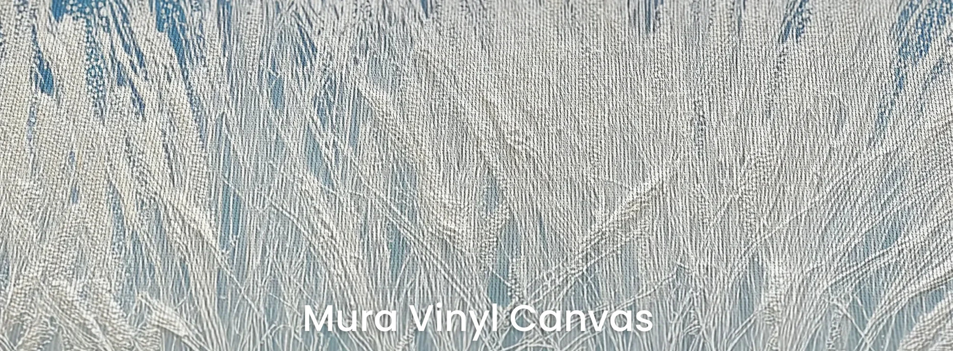 Zbliżenie na fototapetę GLACIAL STEMS - tapeta z mroźnymi źdźbłami trawy na podłożu o fakturze płótna.