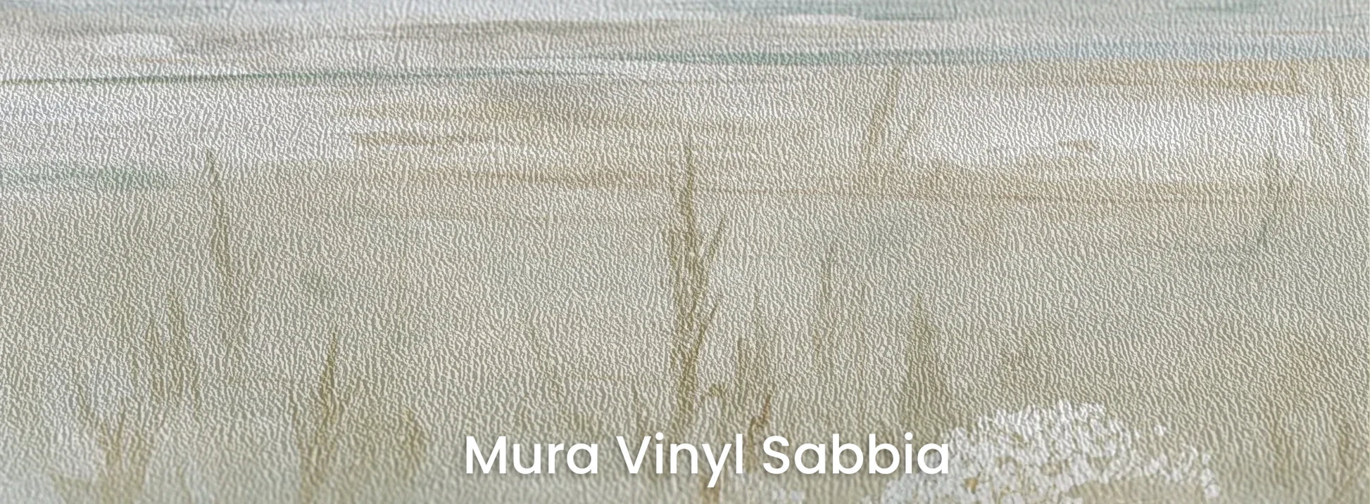 Zbliżenie na fototapetę OPALESCENT WILDFIELDS - tapeta z miękkimi akcentami łąki na podłożu o strukturze ziarna piasku.