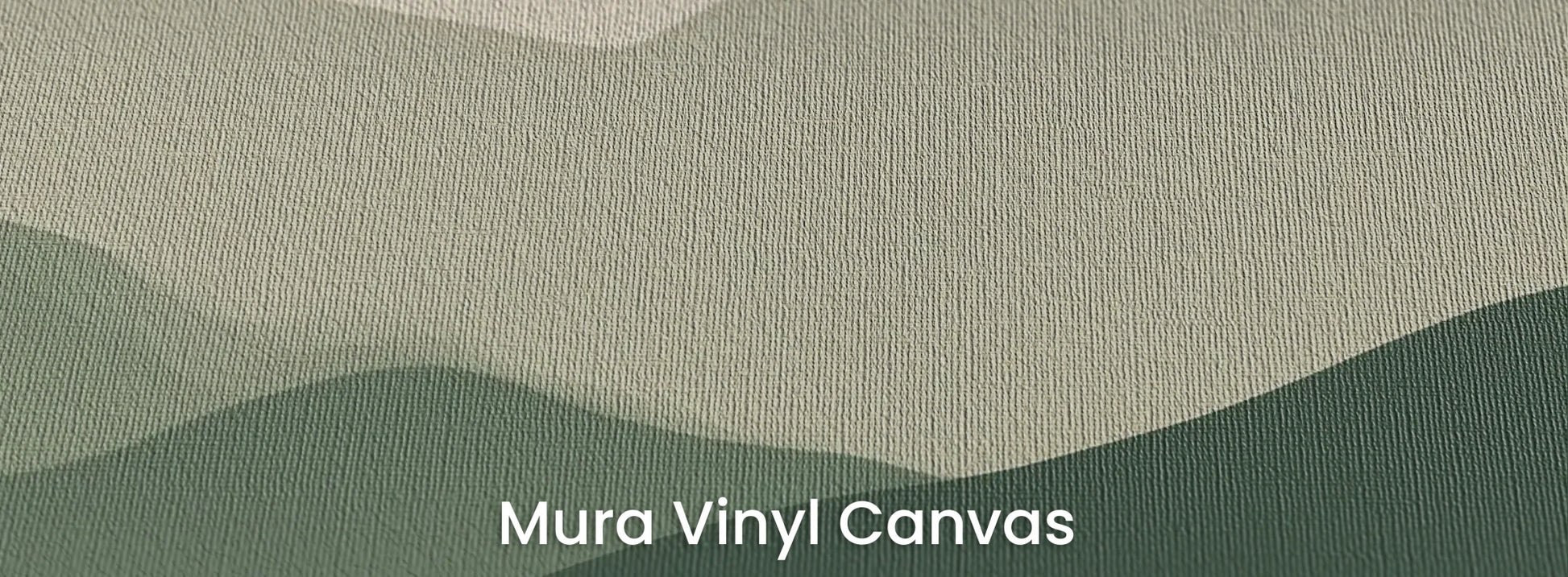 Zbliżenie na fototapetę TERRACOTTA HIGHLANDS - tapeta z łąką i górami na podłożu o fakturze płótna.