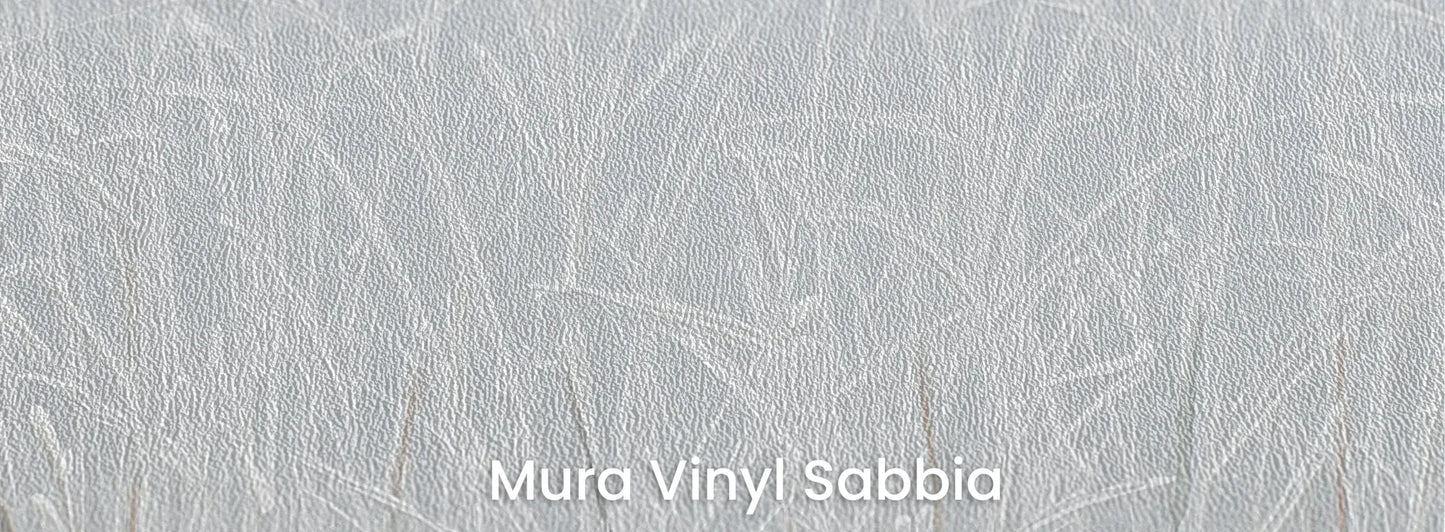 Zbliżenie na fototapetę FROSTBOUND SERENITY - tapeta z zimowymi trawami w szarej mgle na podłożu o strukturze ziarna piasku.