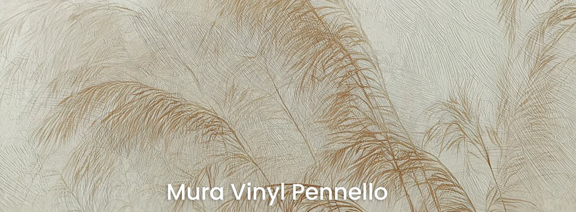 Zbliżenie na fototapetę SERENITY FIELDS - tapeta z mglistymi trawami o świcie na podłożu o fakturze pociągnięć pędzla.