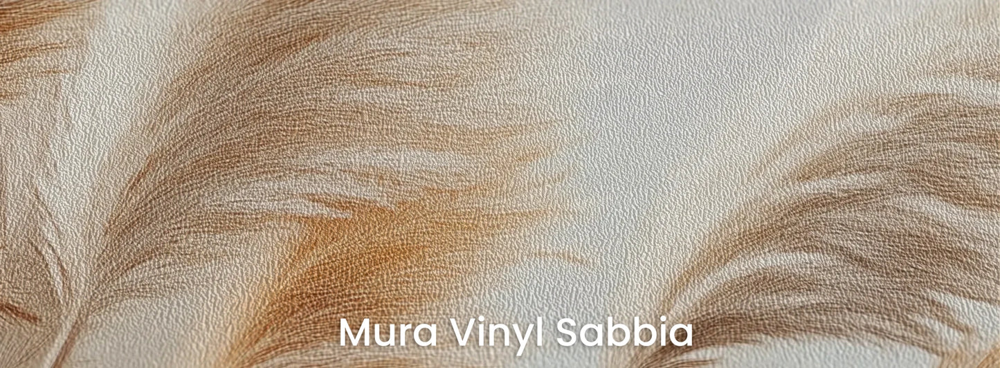 Zbliżenie na fototapetę PAMPAS DREAMS - tapeta z beżowymi trawami pampasowymi na podłożu o strukturze ziarna piasku.