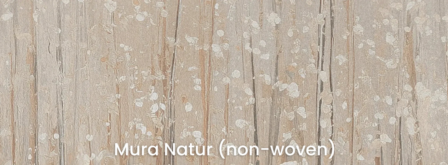 Zbliżenie na fototapetę GOLDEN WHISPERS - tapeta z delikatnymi źdźbłami traw w beżowej tonacji na naturalnym podłożu ekologicznym.