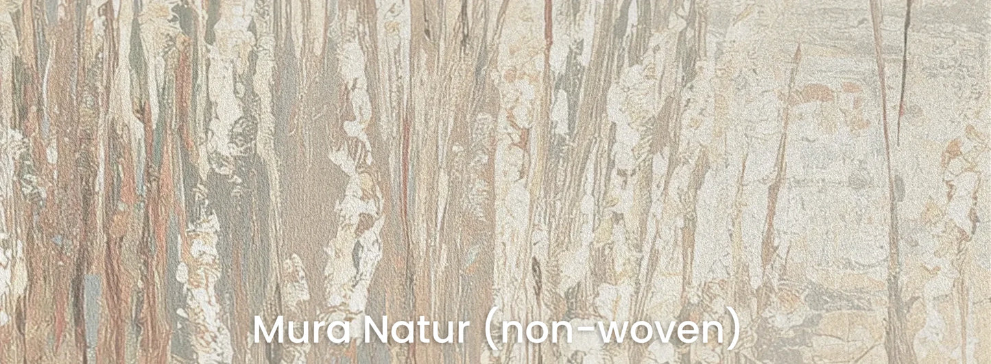 Zbliżenie na fototapetę FROSTED CANVAS - tapeta z delikatną abstrakcją traw na naturalnym podłożu ekologicznym.