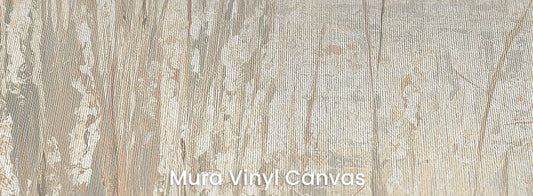 Zbliżenie na fototapetę FROSTED CANVAS - tapeta z delikatną abstrakcją traw na podłożu o fakturze płótna.