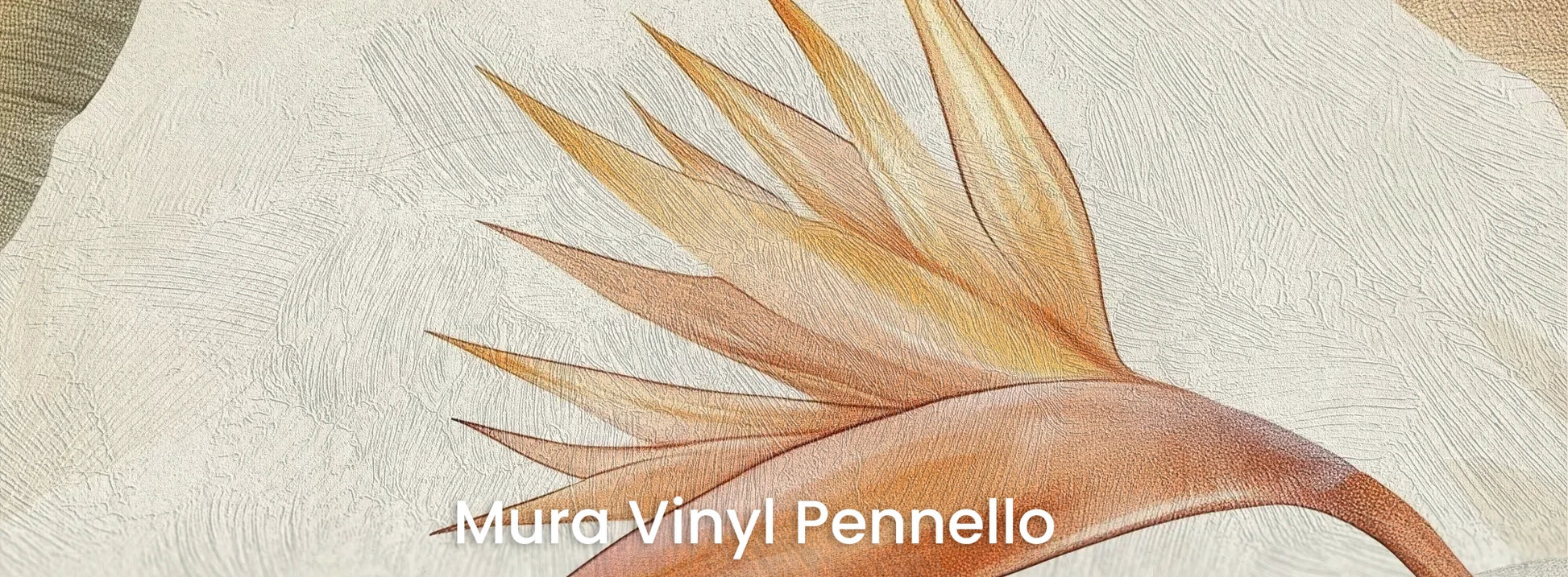 Zbliżenie na fototapetę CORAL HARMONY - tapeta z tropikalnymi kwiatami w pastelowych odcieniach na podłożu o fakturze pociągnięć pędzla.