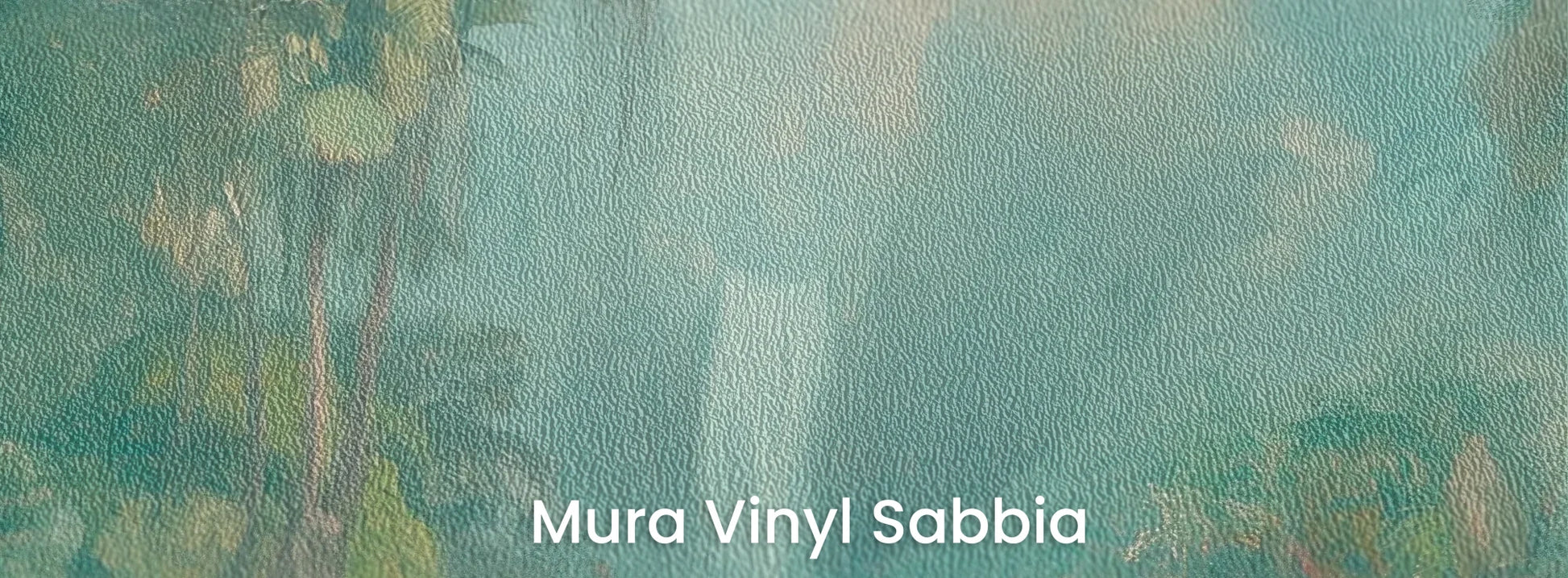 Zbliżenie na fototapetę CRYSTAL STREAM - tapeta z mistyczną laguną w tropikalnym lesie na podłożu o strukturze ziarna piasku.