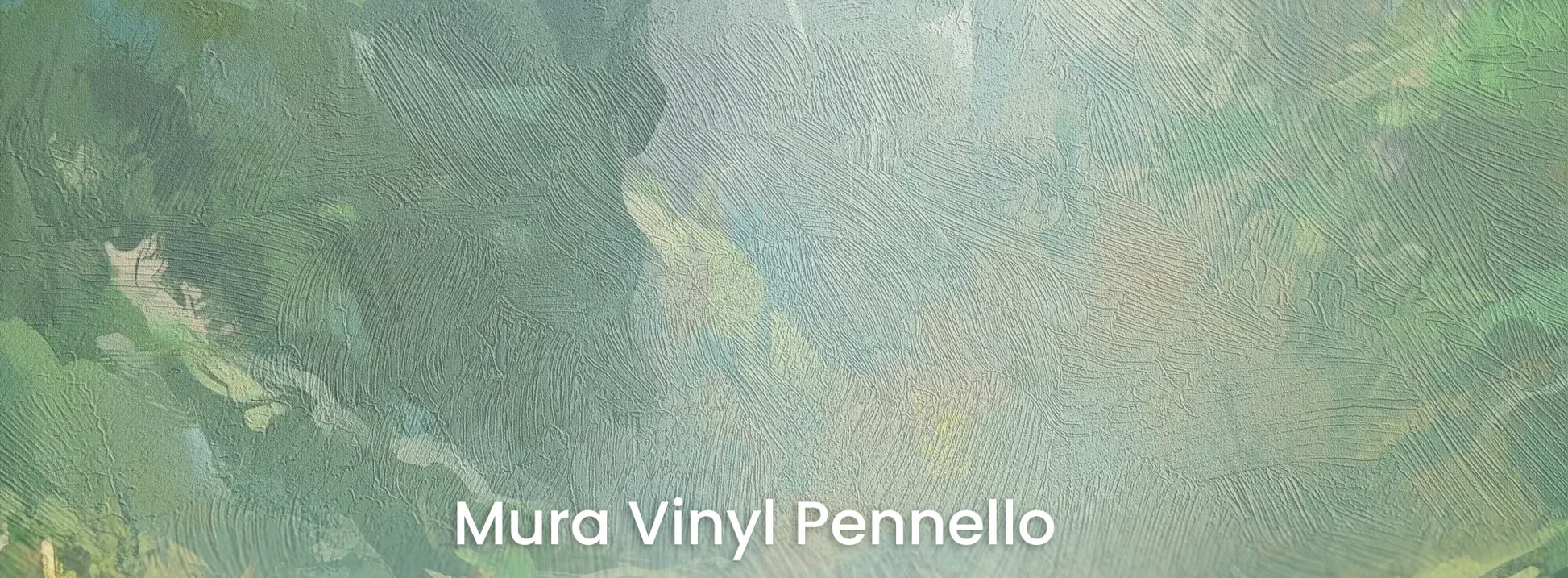 Zbliżenie na fototapetę ENCHANTED STREAM - tapeta z magicznym leśnym strumieniem na podłożu o fakturze pociągnięć pędzla.