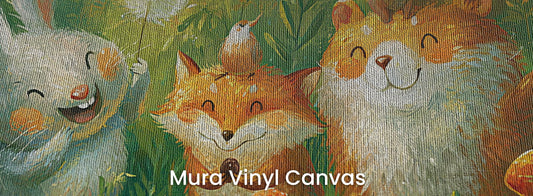 MUSHROOM CIRCLE - malowana leśna polana ze zwierzętami — Mura Canvas