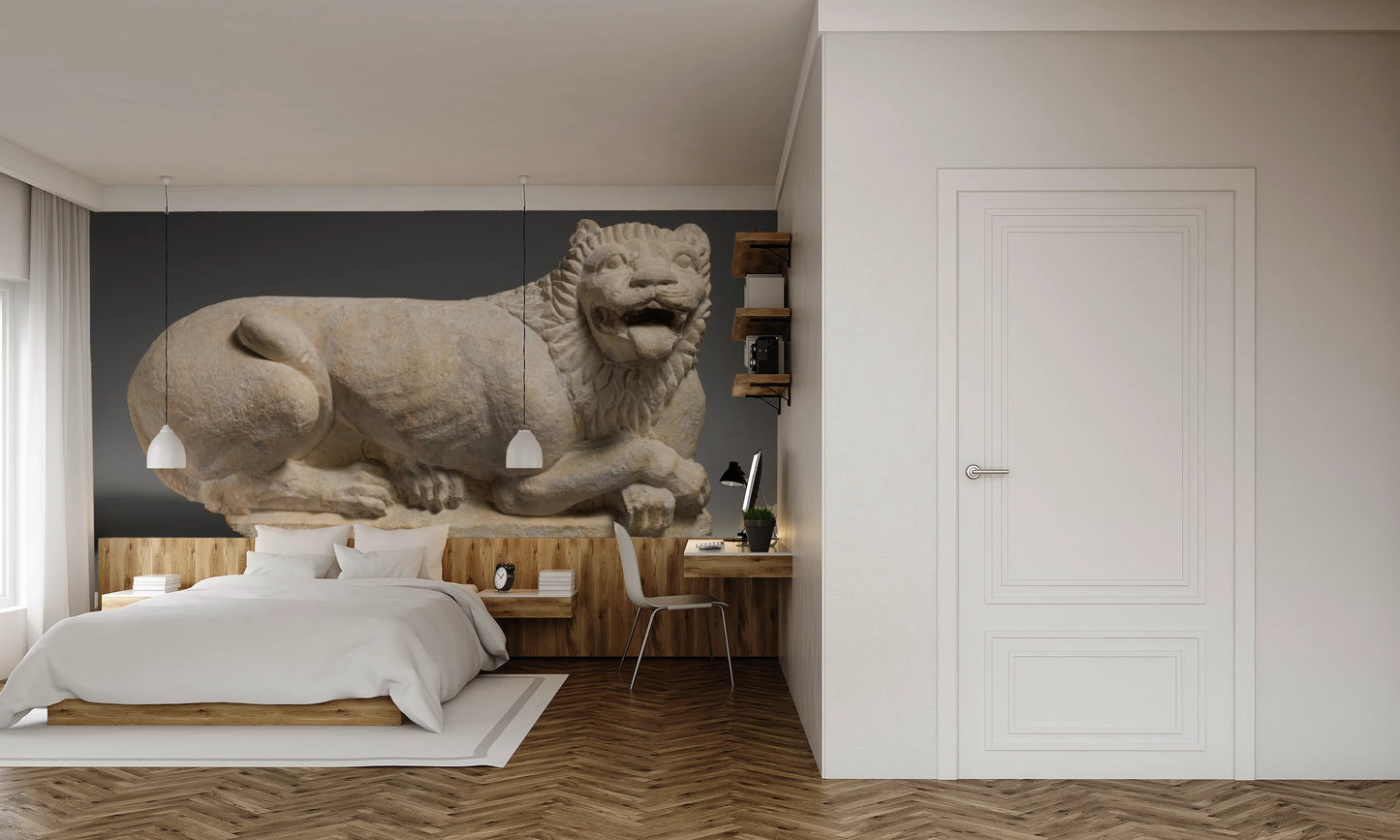 Photo wallpaper "History of Art: Limestone Reclining Lion" (5th century BC)