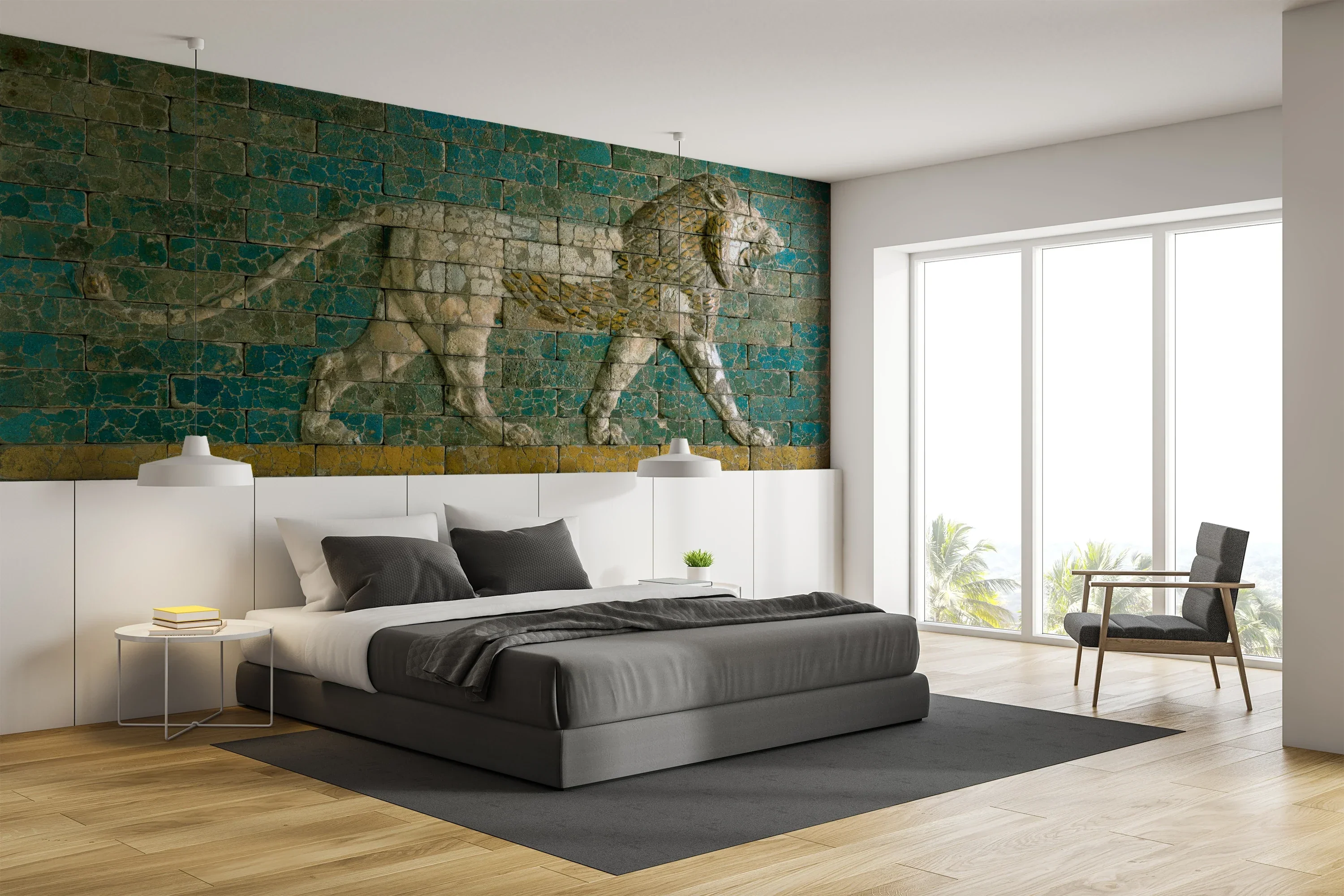 Podgląd wzoru: Fototapeta "Panel with striding lion" - Right - DECOMURA