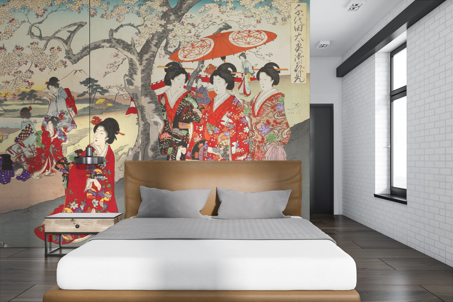 Wall mural "History of Art: Chiyoda Ōoku Hanami" (Toyohara Chikanobu)