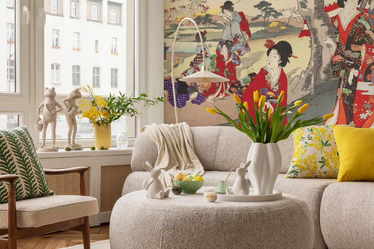 Wall mural "History of Art: Chiyoda Ōoku Hanami" (Toyohara Chikanobu)
