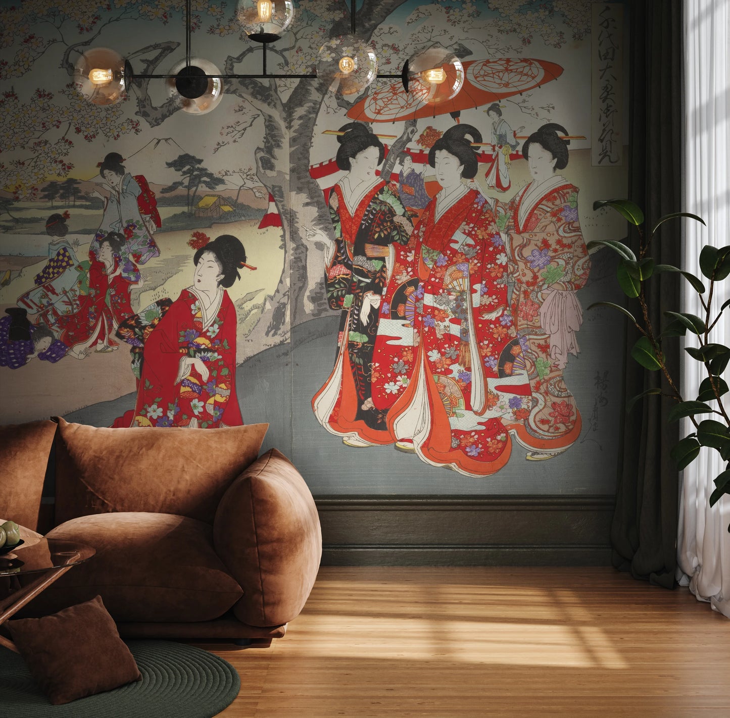 Wall mural "History of Art: Chiyoda Ōoku Hanami" (Toyohara Chikanobu)