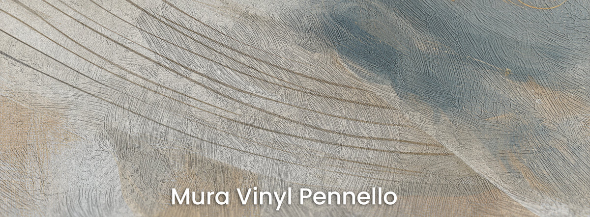 ABOVE THE TIDE auf dem Trägermaterial Mura Vinyl Pennello – Bauchstreifen auf der Struktur sichtbarer Pinselstriche