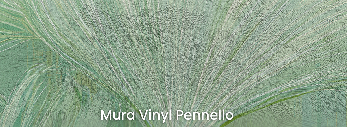 APRIL RAIN auf Mura Vinyl Pennello – Pinselstriche auf den mintgrünen Fächern