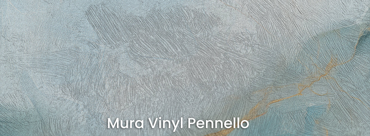 AQUAMARINE DELTA sul supporto Mura Vinyl Pennello: azzurro pastello con pennellate ben visibili