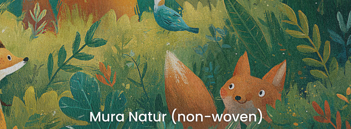 SUNLIT THICKET - malarska tapeta z leśnymi zwierzętami — Mura Natur