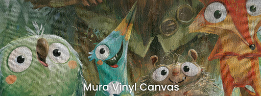MOSSY CLEARING - tapeta z leśną gromadką zwierząt — Mura Canvas