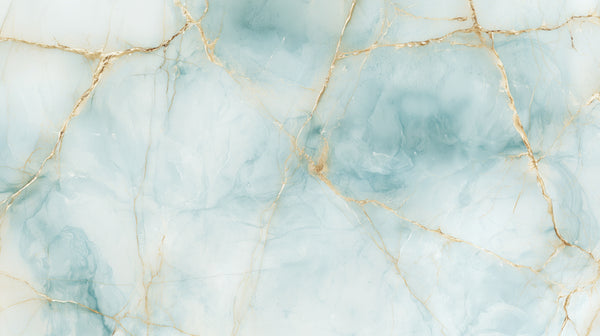 CELADON KINTSUGI - tapeta jasny marmur ze złotem do łazienki