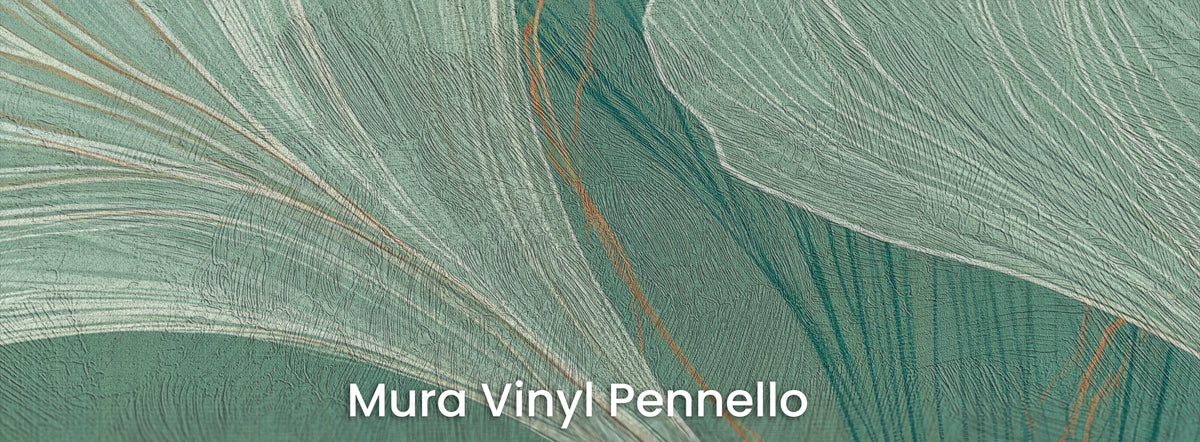 FANFARE sur support Mura Vinyl Pennello – coups de pinceau sur les lignes des feuilles claires