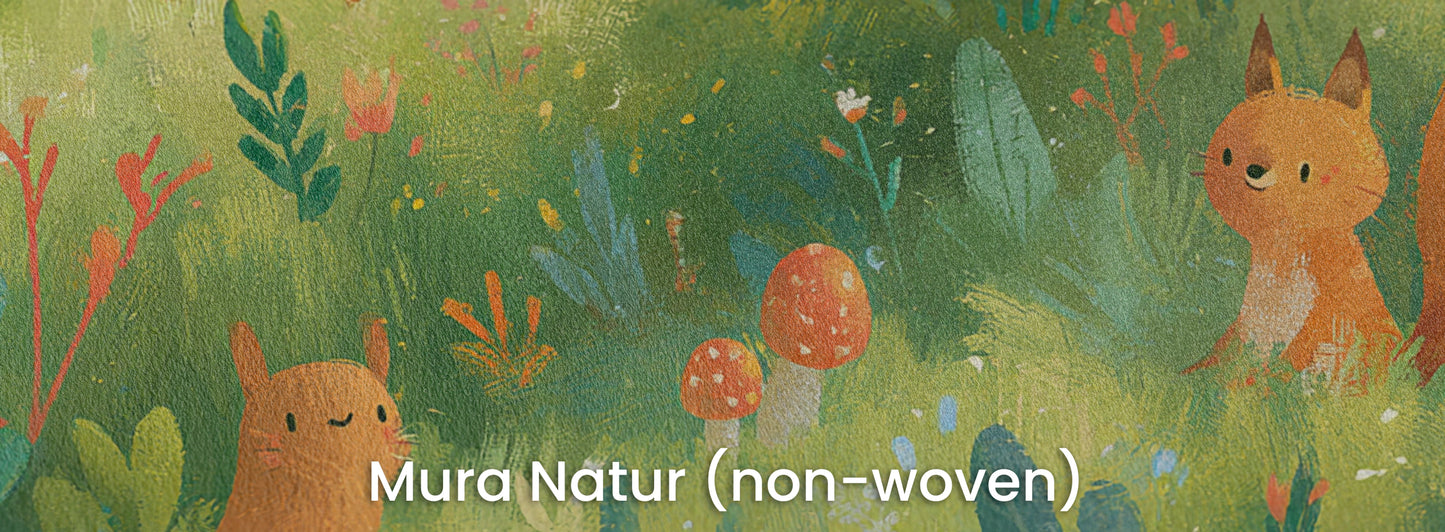 MOSSY GLADE - leśna polana ze zwierzętami w akwareli — Mura Natur