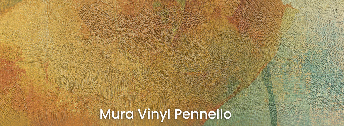 MANDARIN na podłożu Mura Vinyl Pennello – widoczne pociągnięcia pędzla