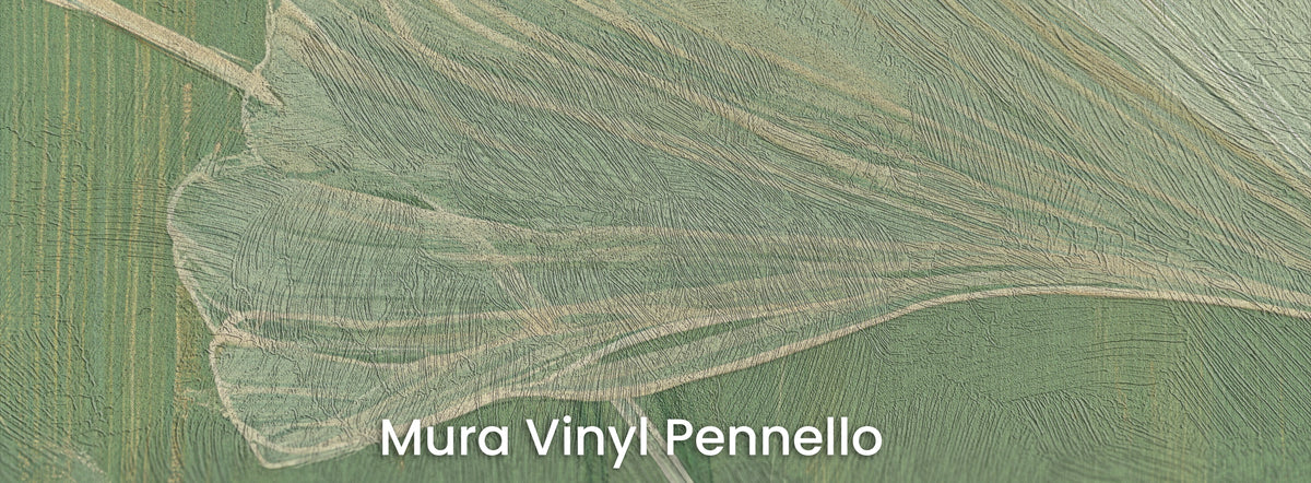 MATCHA BRUSHWORK sur support Mura Vinyl Pennello – coups de pinceau sur la feuille et le fond vert