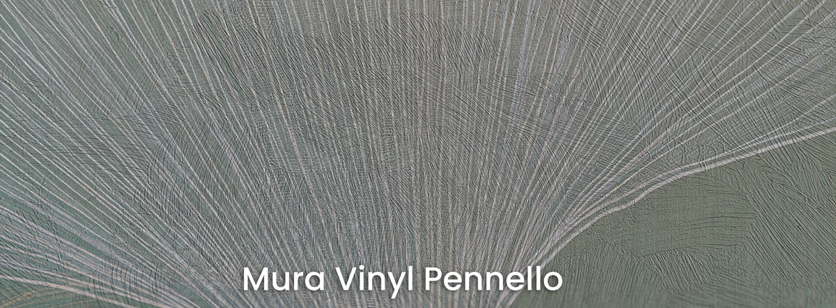 MAUVE SHORE na podłożu Mura Vinyl Pennello – pociągnięcia pędzla w liliowych liniach wachlarza