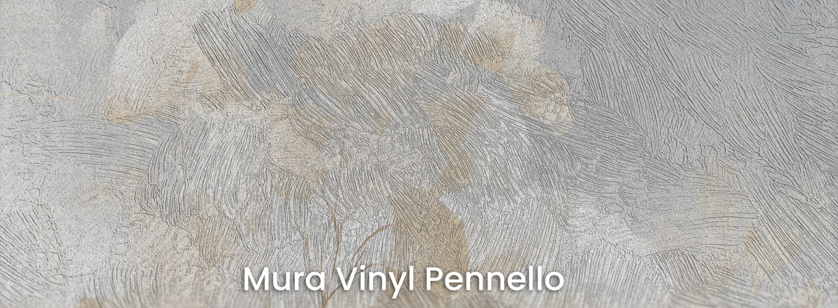 OVERCAST sur le support Mura Vinyl Pennello – coups de pinceau sur le fond gris
