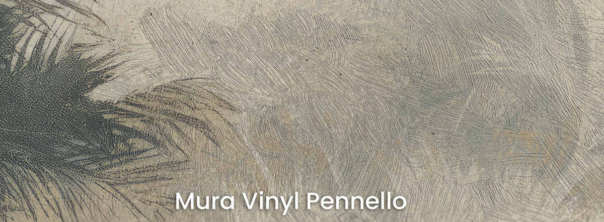 PALM PENUMBRA na podłożu Mura Vinyl Pennello – faktura pociągnięć pędzla