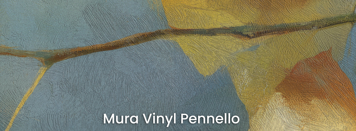 SAFFRON TWIG na podłożu Mura Vinyl Pennello – widoczne pociągnięcia pędzla