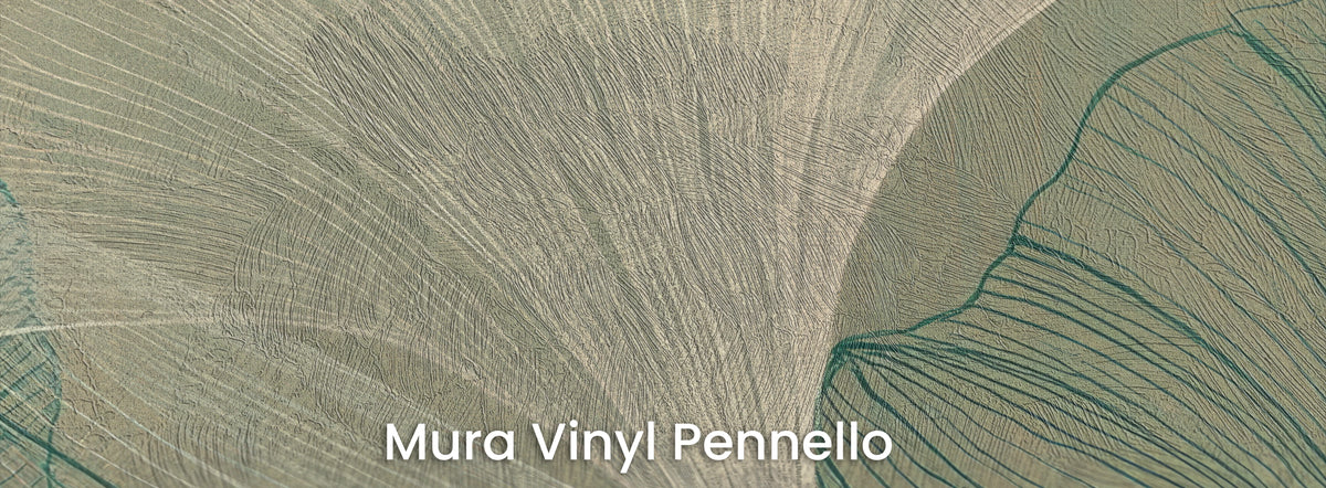 TEAL LINEN auf Mura Vinyl Pennello – Pinselstriche auf den dichten Blattlinien