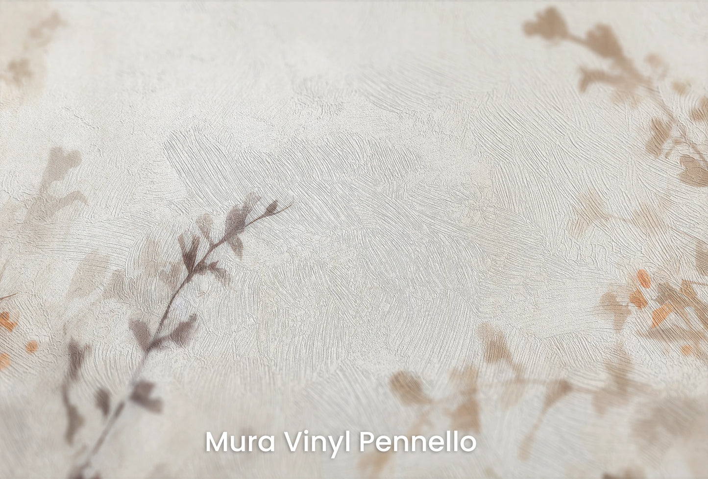 Zbliżenie na artystyczną fototapetę o nazwie EtherealBlossoms na podłożu Mura Vinyl Pennello - faktura pociągnięć pędzla malarskiego.