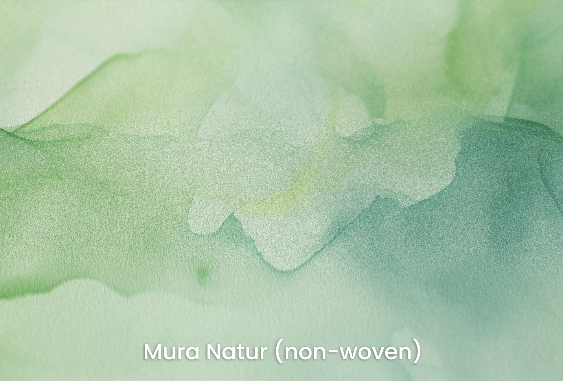 Zbliżenie na artystyczną fototapetę o nazwie Eteryczna Zieleń na podłożu Mura Natur (non-woven) - naturalne i ekologiczne podłoże.