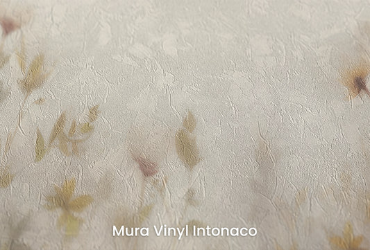 Zbliżenie na artystyczną fototapetę o nazwie PastelSerenity na podłożu Mura Vinyl Intonaco - struktura tartego tynku.